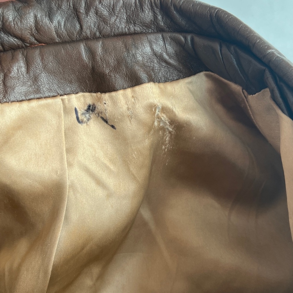 70s Cognac Leather Coat - Picture 8 of 8